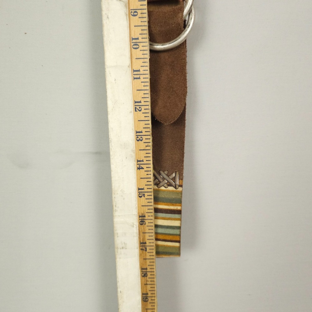 Vintage Lucky Brand Leather Belt Women 30 Inch Length Leather Corduroy Patchwork - Picture 12 of 15